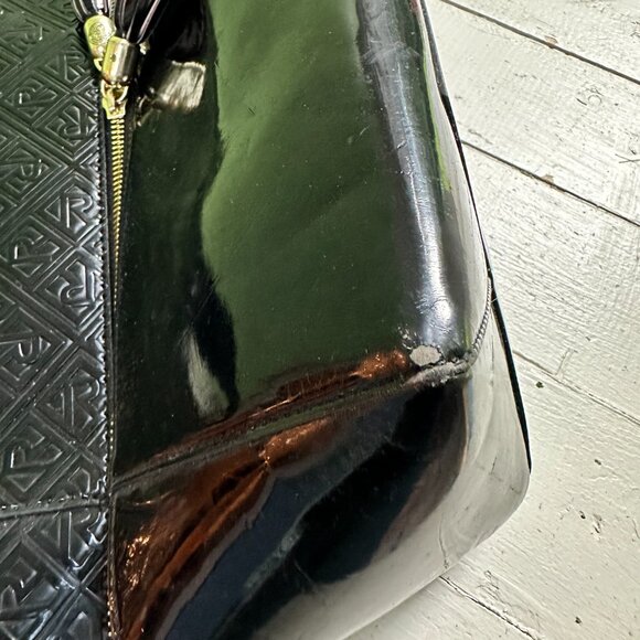 Relic by Fossil Black Tote Bag Patent Leather Tassel Purse Large Handbag - Picture 8 of 9